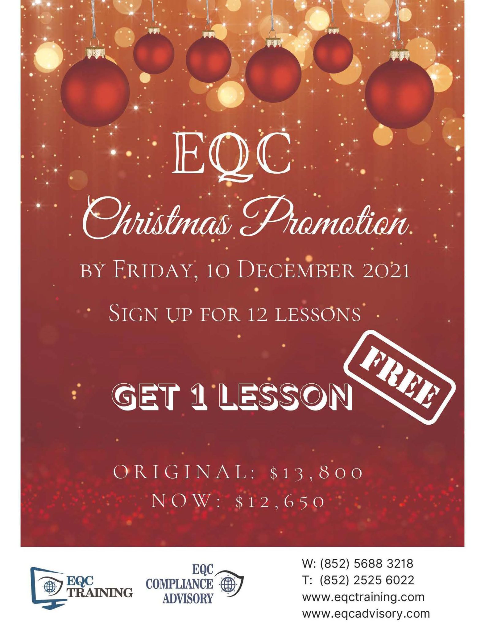 Week 1 Christmas Training Promotion